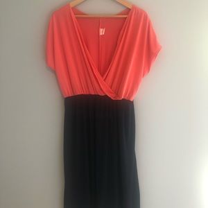Coral & navy dress - NWOT